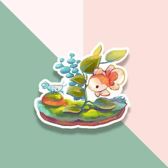 Thousand Skies - Wholesale Sticker - Vinyl Sticker Oranda and Shrimp