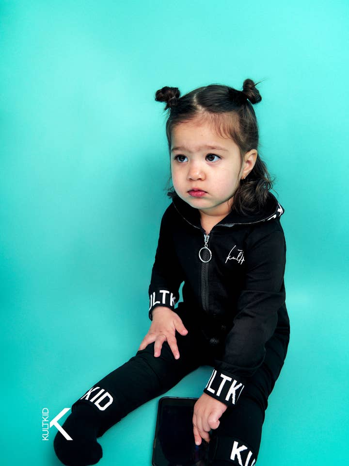 Kult Hooded Baby One Piece with Resistain® in Ink for wholesale by KULTKID
