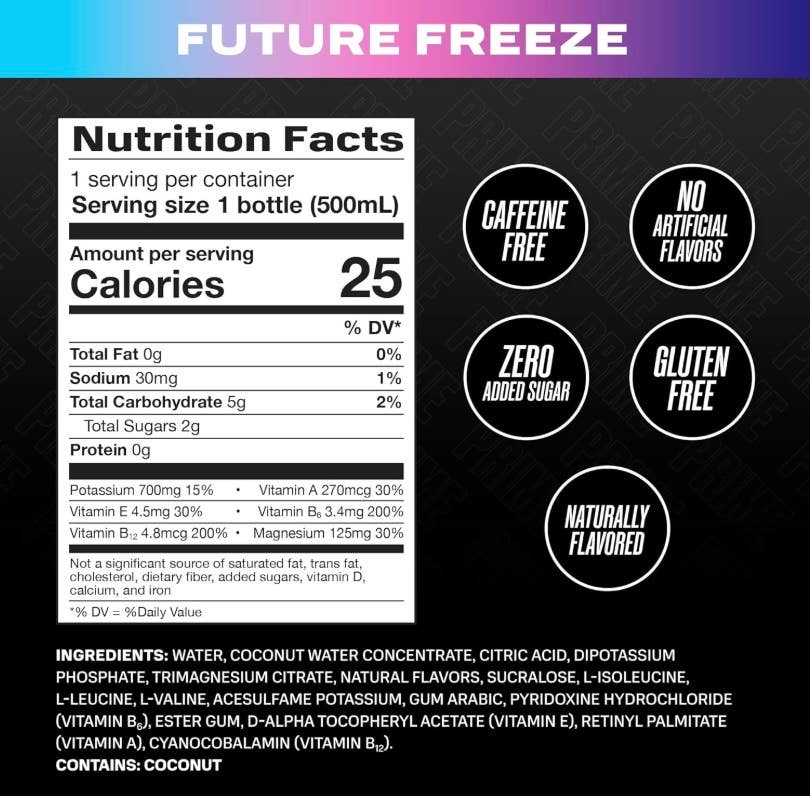 L&F Universal Goods - Wholesale Sports/Energy Drink - Prime Hydration Future Freeze 16.9 OZ - 12 PK1