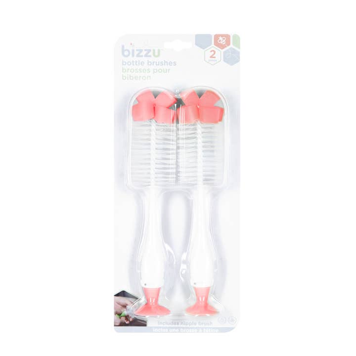 Bottle Brush, 2 Pack, Pink for wholesale by Bizzu