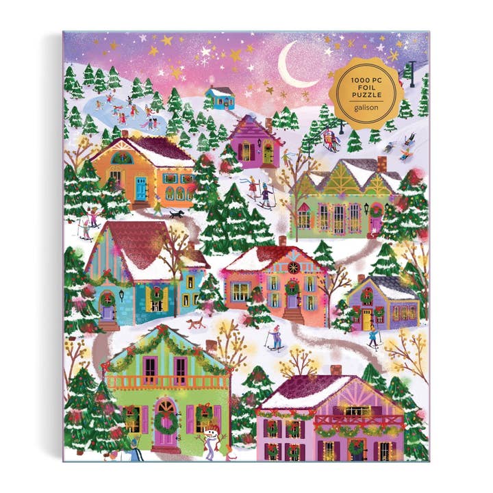 Chronicle Books - Wholesale Puzzle - Adult - Joy Laforme Snowcap Village 1000 Piece Foil Puzzle1