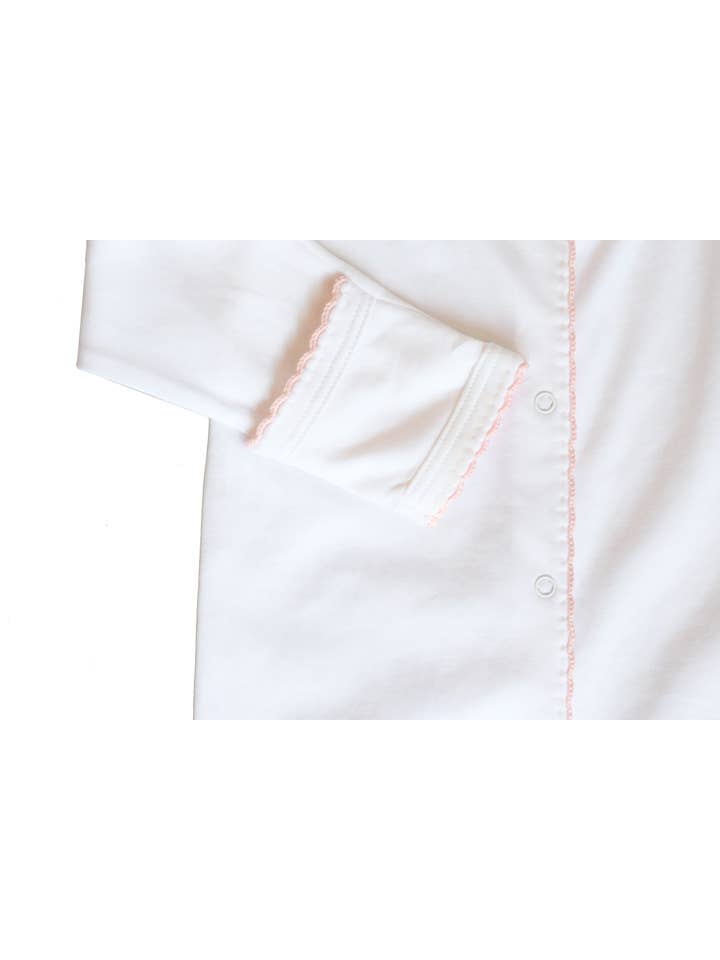 Pineapple Sunshine - Wholesale Jumpsuit - Baby - Light Pink Footie with Hand Crochet1