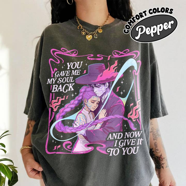 Camiseta Rumi Jinu da Comfort Colors, Camiseta Caçadores de Demônios Kpop por atacado de Glaime
