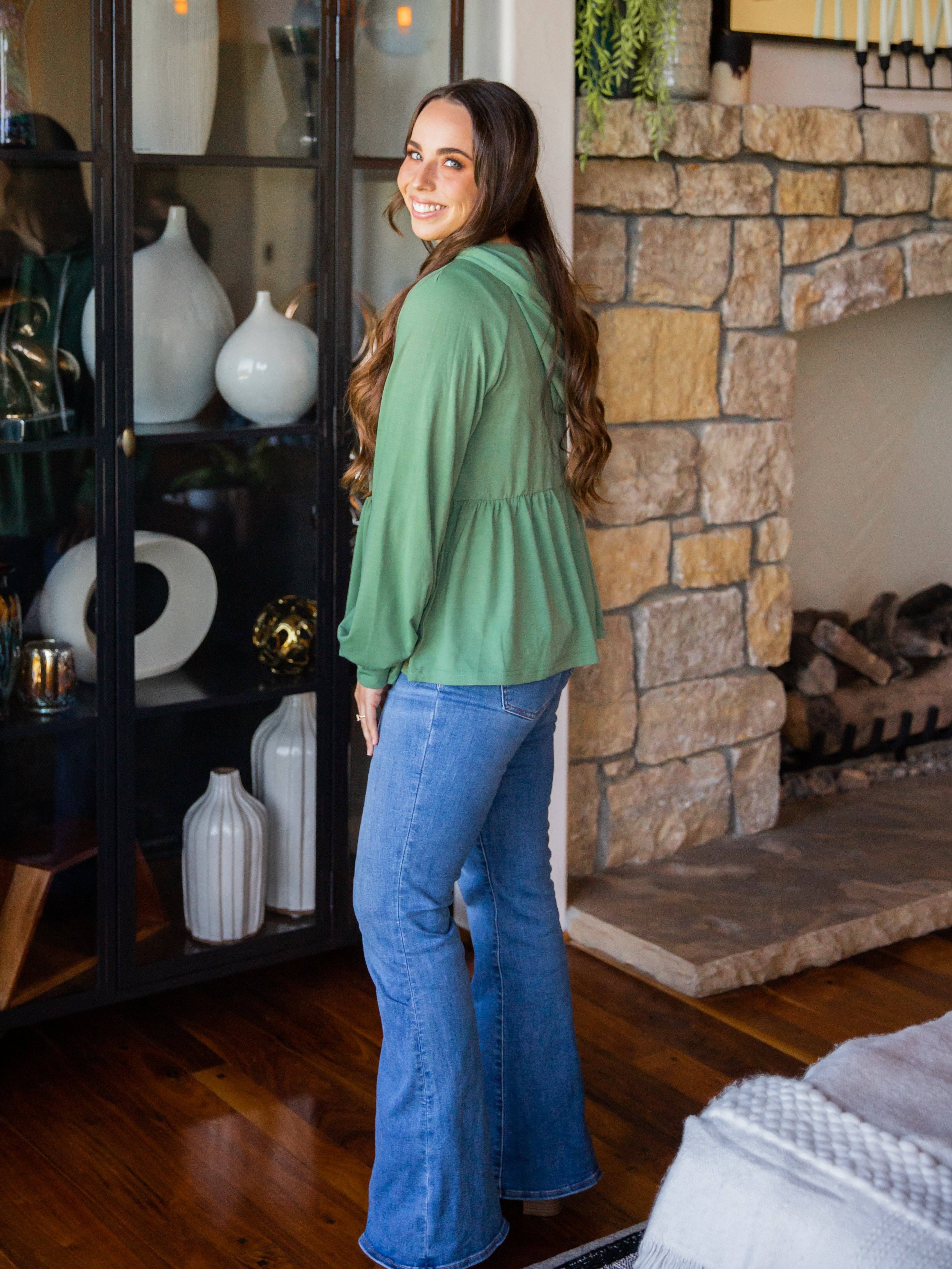 Tickled Teal - Wholesale Hoodie - Women's - Long Sleeve Peplum Hoodie9