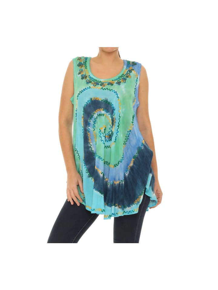 Shoreline Wear. INC – Großhandel Tunika – Damen – Ärmelloses Batik-Top mit Rundhalsausschnitt