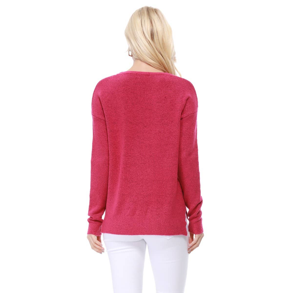 Mak – wholesale Pullovertröja - Dam – Crewneck stickad tröja med sidoslits MK801522