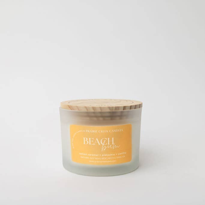 Prairie Creek Candles - Wholesale Jar/Filled Candle - BEACH BUM | NON TOXIC SOY WAX CANDLE | SUMMER COLLECTION