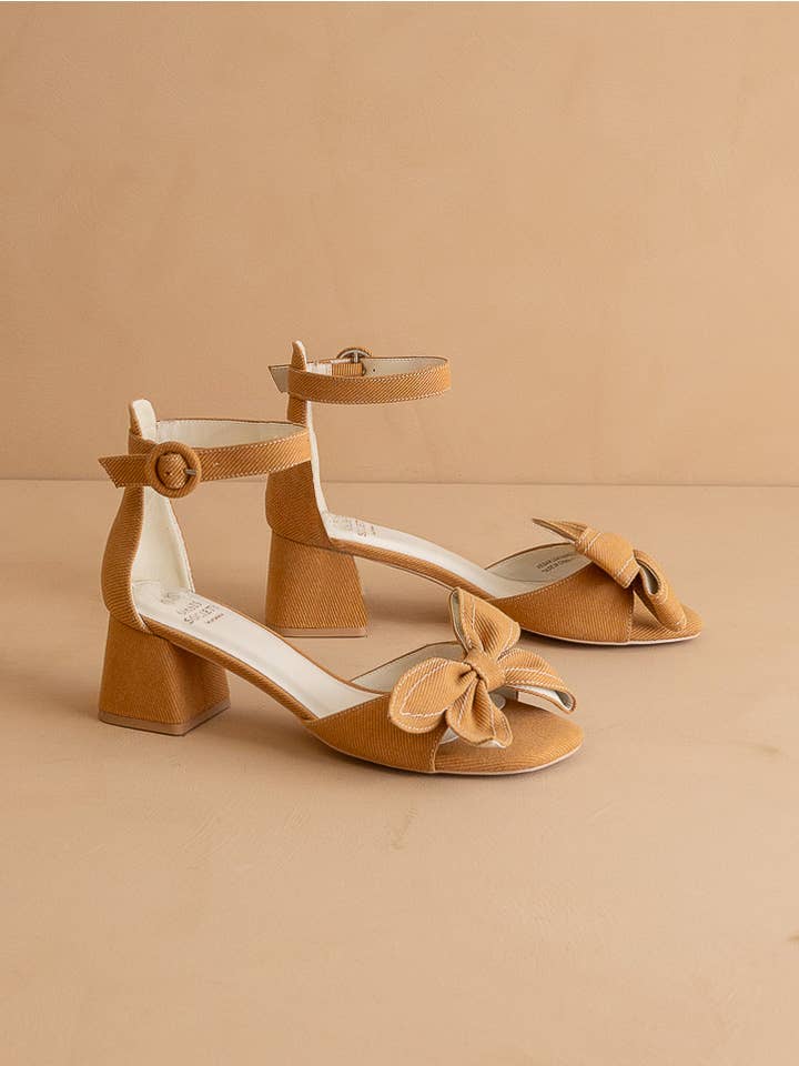 The Vigo Tan | Low Heel With A Sweet Bow for wholesale on Faire