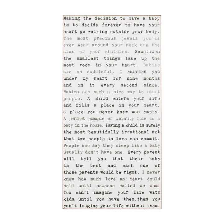 Panneau de machine à écrire - Bébé pour la vente par Cedar Mountain Studios