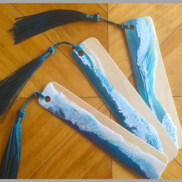 Ocean Resin Bookmarks for wholesale by Sapphire Wood Studio