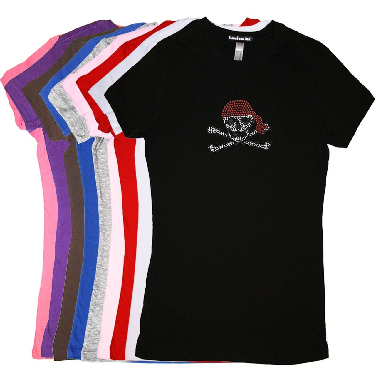 Dog in the Closet – Großhandel T-Shirt – Damen – Totenkopf mit rotem Bandana Damen T-Shirt1