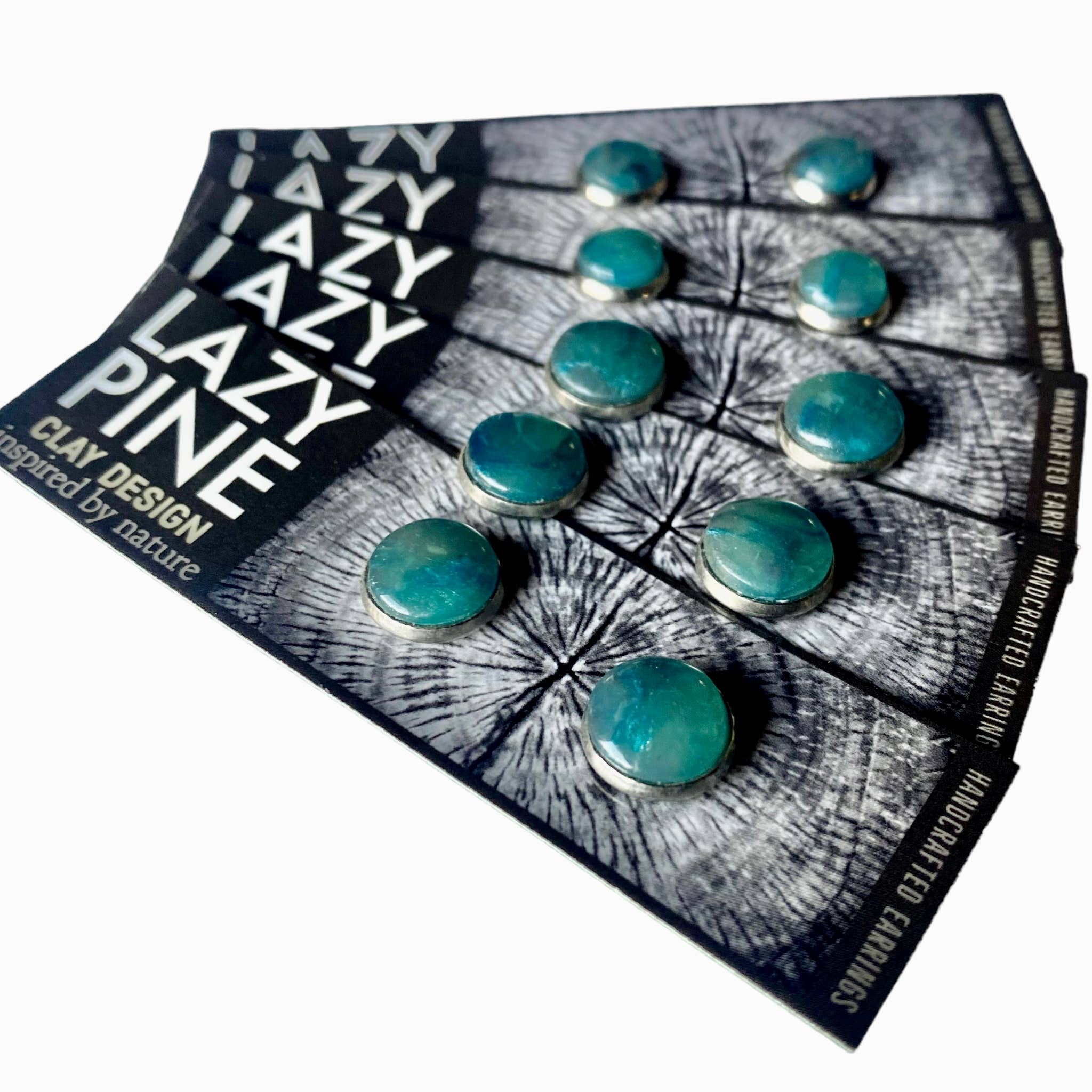 Lazy Pine Clay Design - Wholesale Jewelry Set - Lush Lagoon Framed Stud Sets2