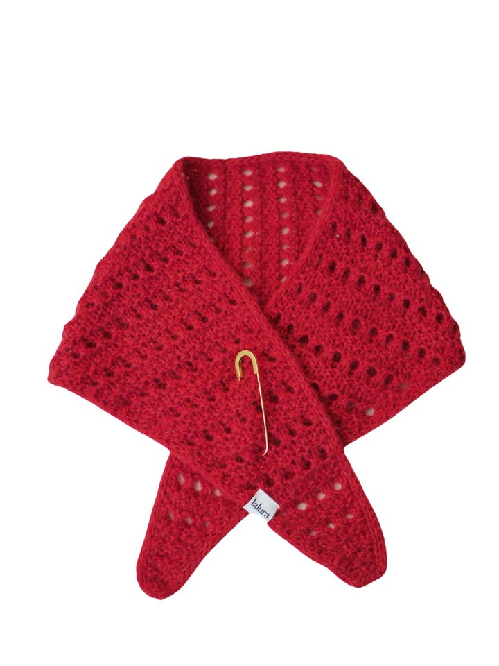 Pepa red scarf for wholesale by Lalura