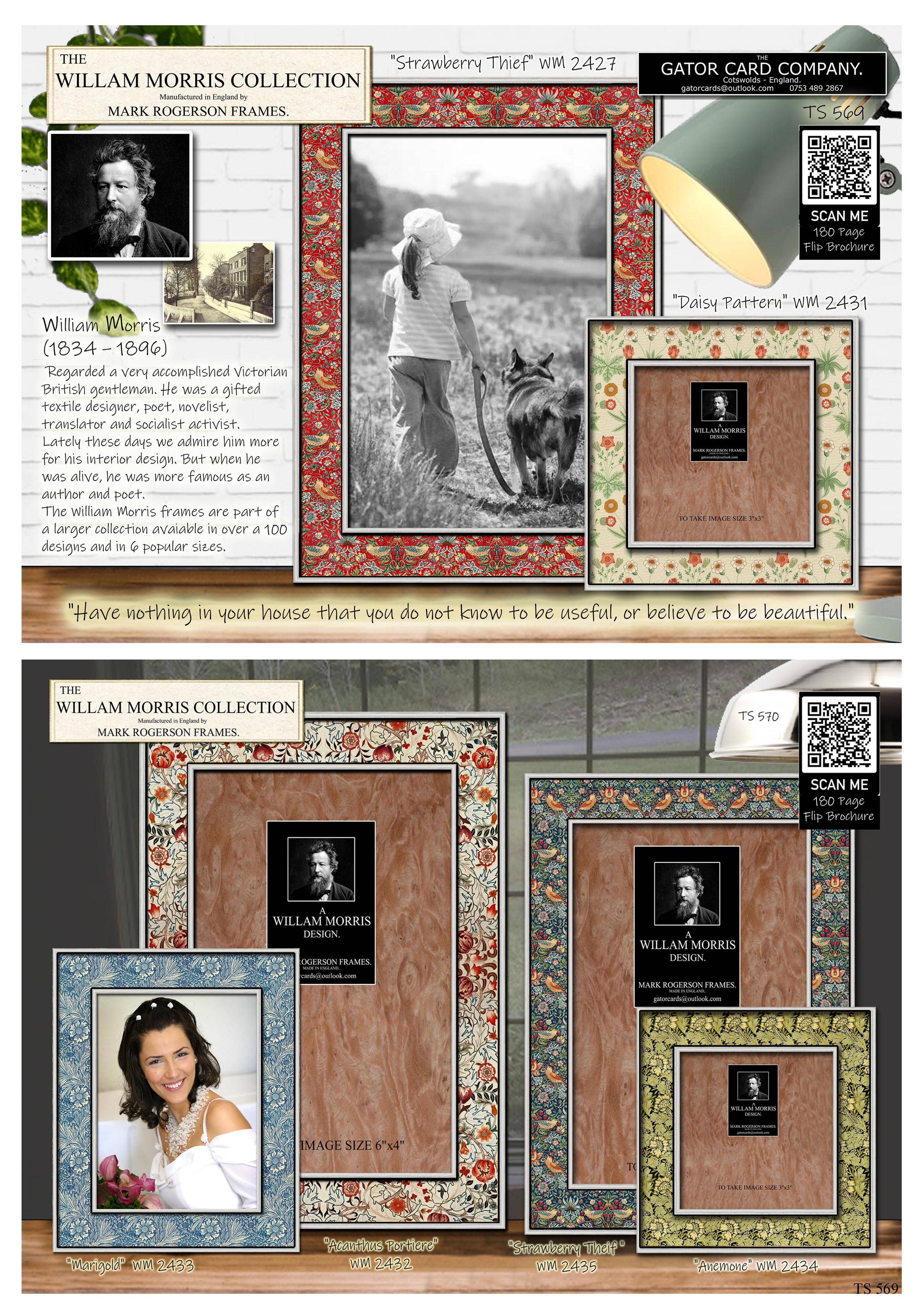 Gator cards - Vendita all'ingrosso Cornice portafoto - Cornice per foto William Morris 4"x3" 2746.2