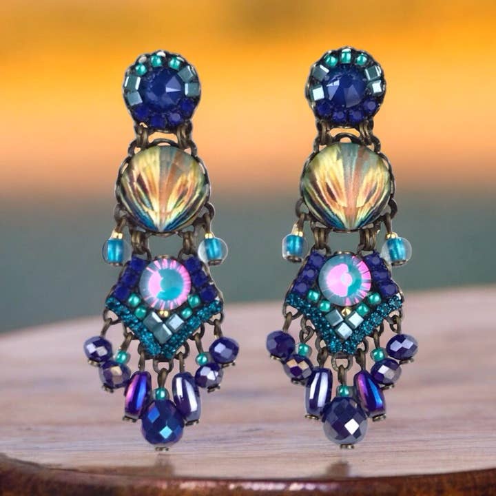 Earrings made with BLUE STAR crystals for wholesale by melizijewelry