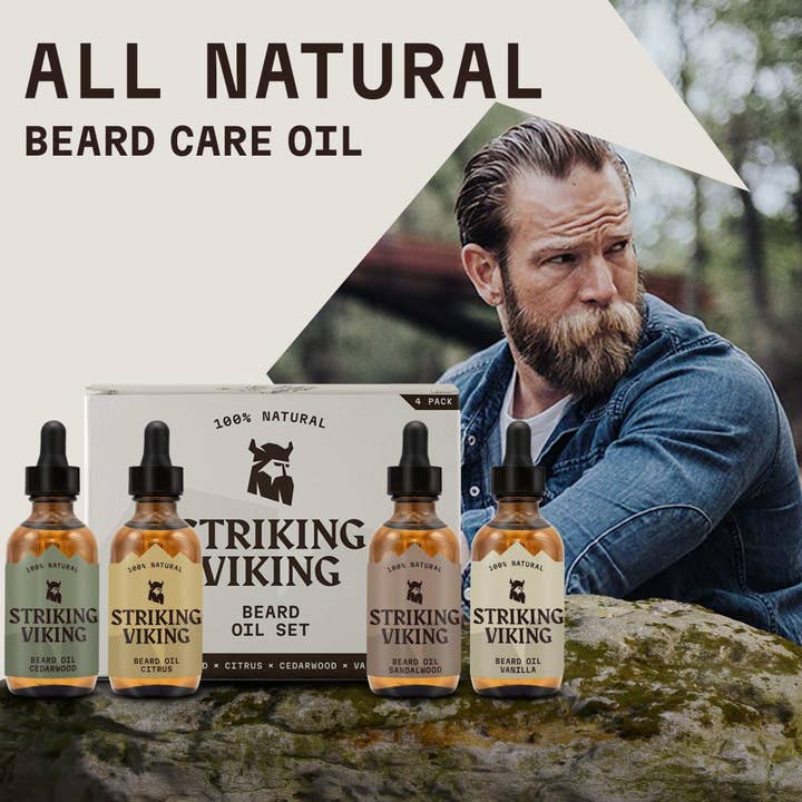 Striking Viking - Wholesale Beard Styling Product - Beard Oil Variety - 4 Pack Set3