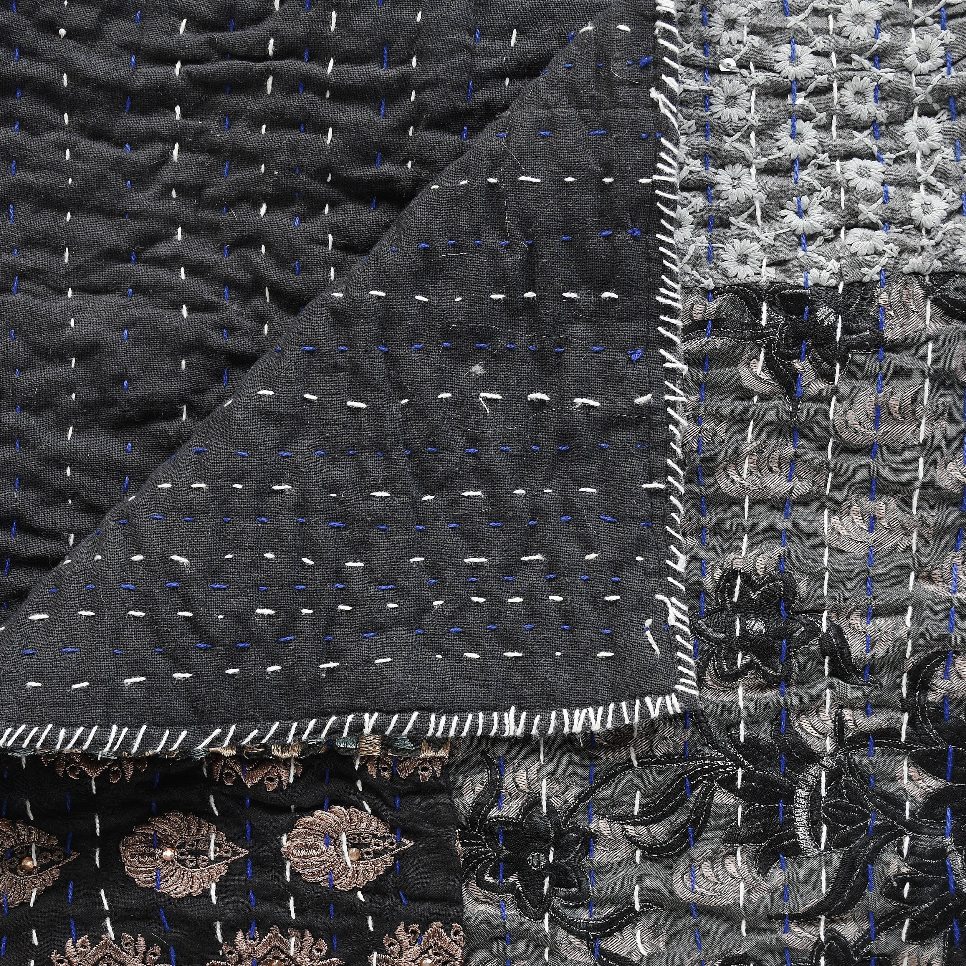 LR Home - Vente Plaids - Couverture Kantha faite à la main – 100 % coton4