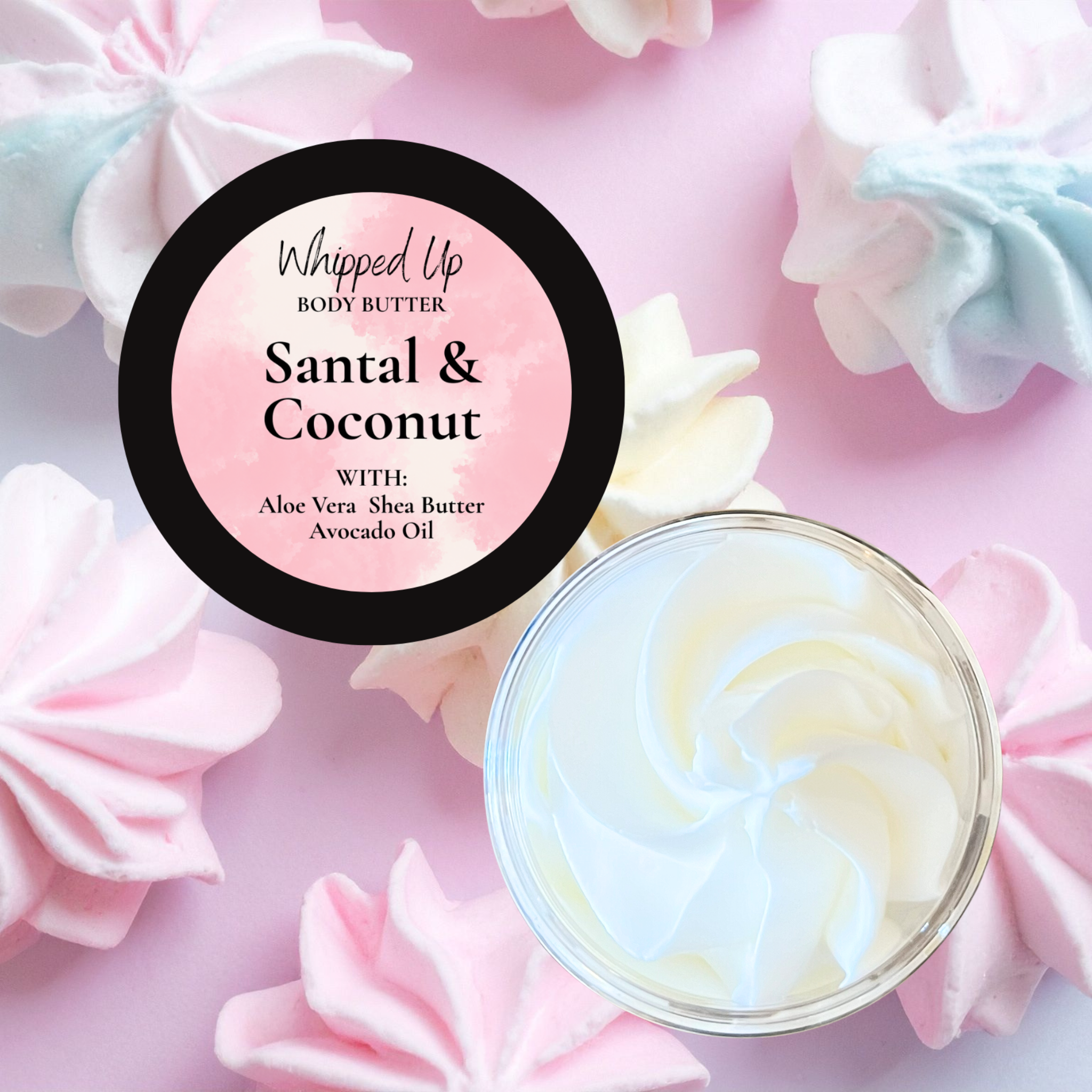 Whipped Up Bath and Body Co - Wholesale Body Balm/Butter - Santal & Coconut Body Butter1
