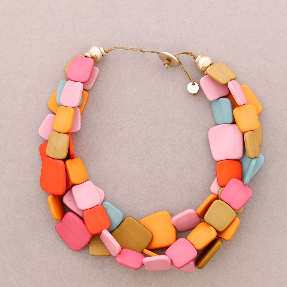 Sonata - Wholesale Beaded/Pearl Necklace - 3-ROUND NECKLACE WITH RESIN BEADS2