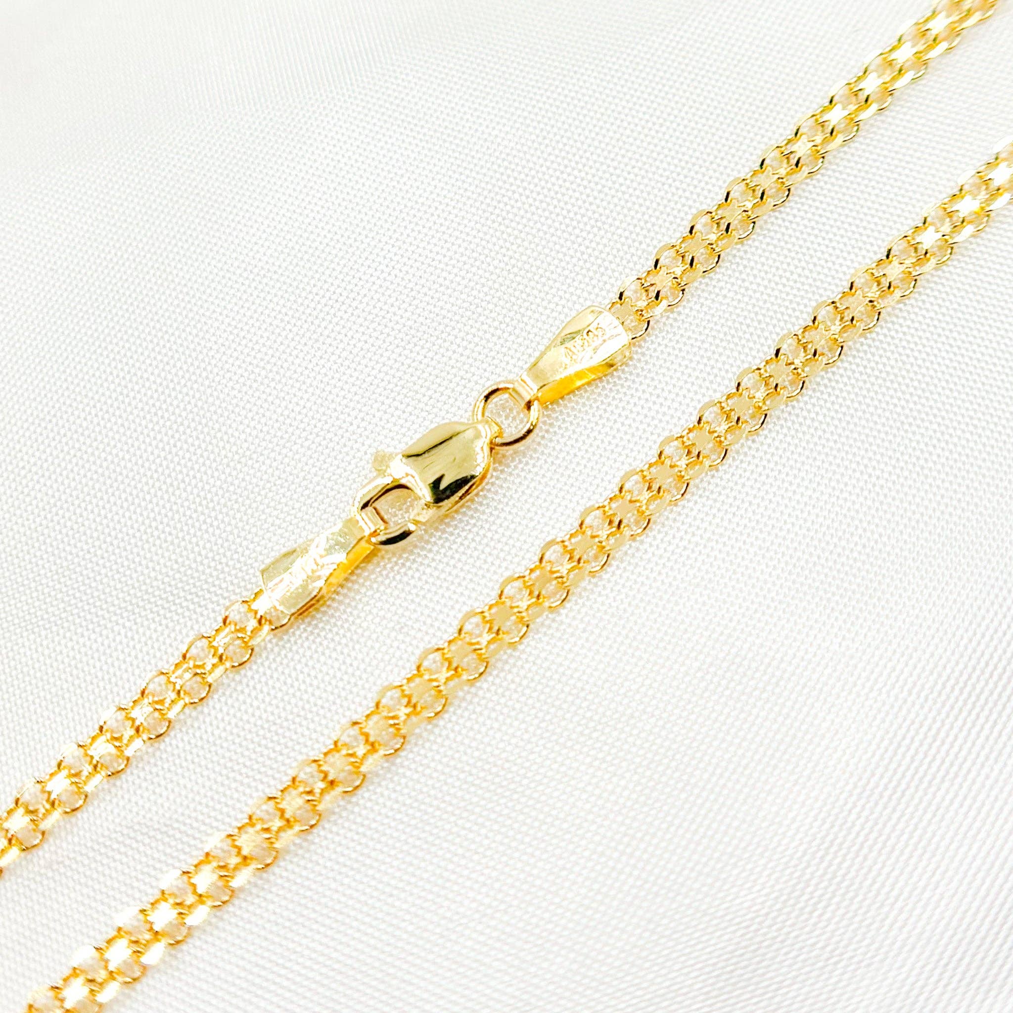 Tresor Jewelry Inc. - Wholesale Link & Chain Necklace - 035R03AC2T2. 14K Solid Gold Bismark Link Chain0