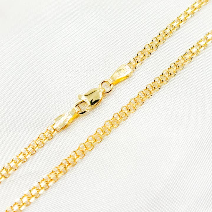 Tresor Jewelry Inc. - Wholesale Link & Chain Necklace - 035R03AC2T2. 14K Solid Gold Bismark Link Chain
