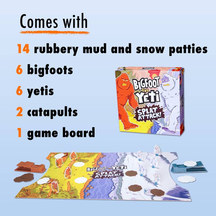The Good Game Company - Wholesale Board Game - Bigfoot vs. Yeti: Splat Attack! Launching Action Board Game