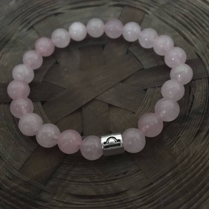 Rose Quartz Libra Star Sign Zodiac Sign Bracelet for wholesale by Roshni Desai & Things