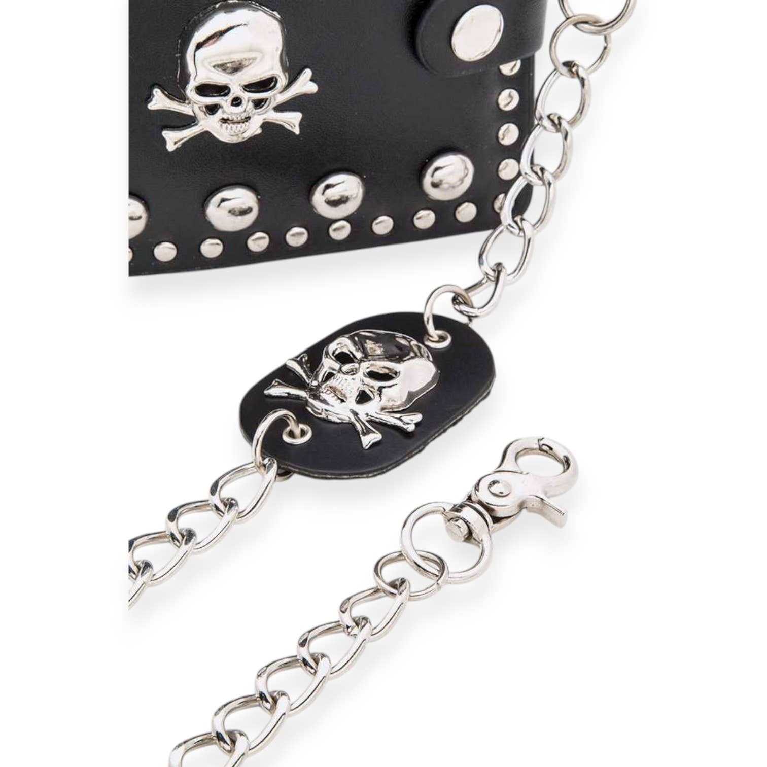 Noir Portefeuille Chaîne Biker Crâne Mix Studs en vente sur Faire2