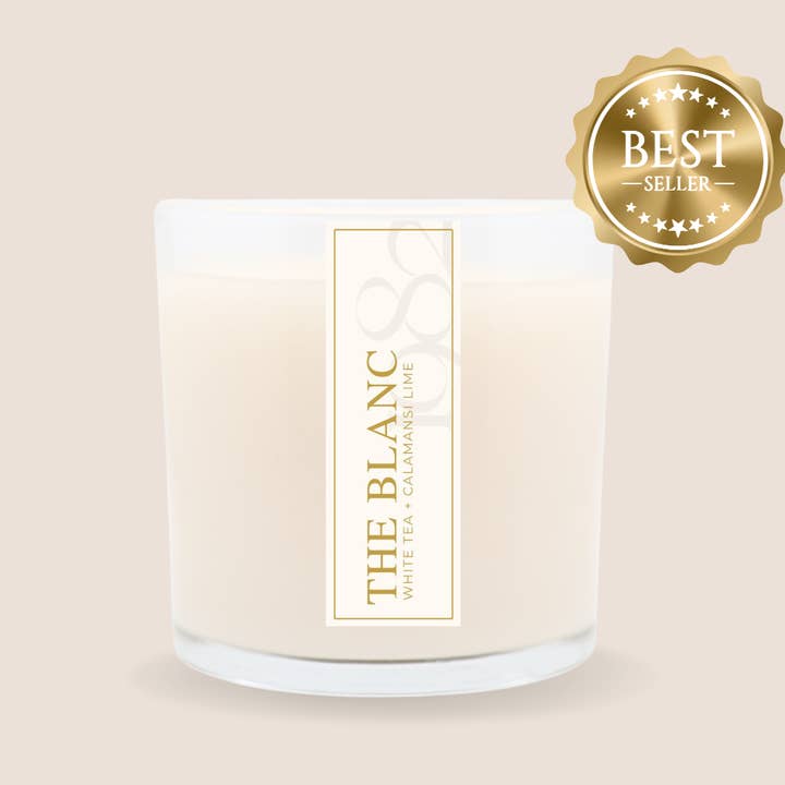 La bougie Blanc (14 oz à double mèche) pour la vente par 1982 Candle Co.