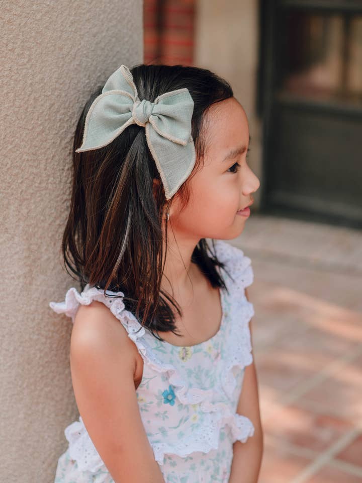 Sage Fable Bow for wholesale by Livy Lou Collection