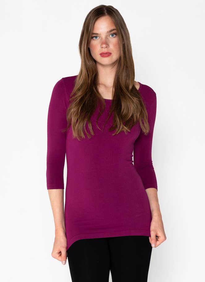 C'est Moi Clothing Co - Wholesale Knit Top - Women's - Bamboo 3/4 Sleeve Top- CEBT120626