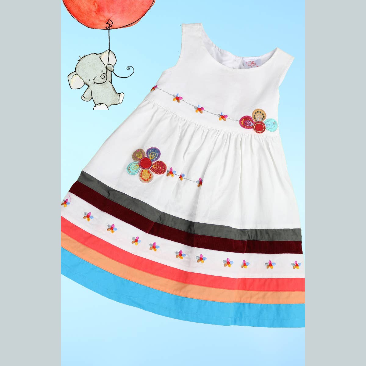 SISSYMINI - Wholesale Dress - Kids - Toddlers & Girls Soft Cotton Applique Dress | 878-SS234