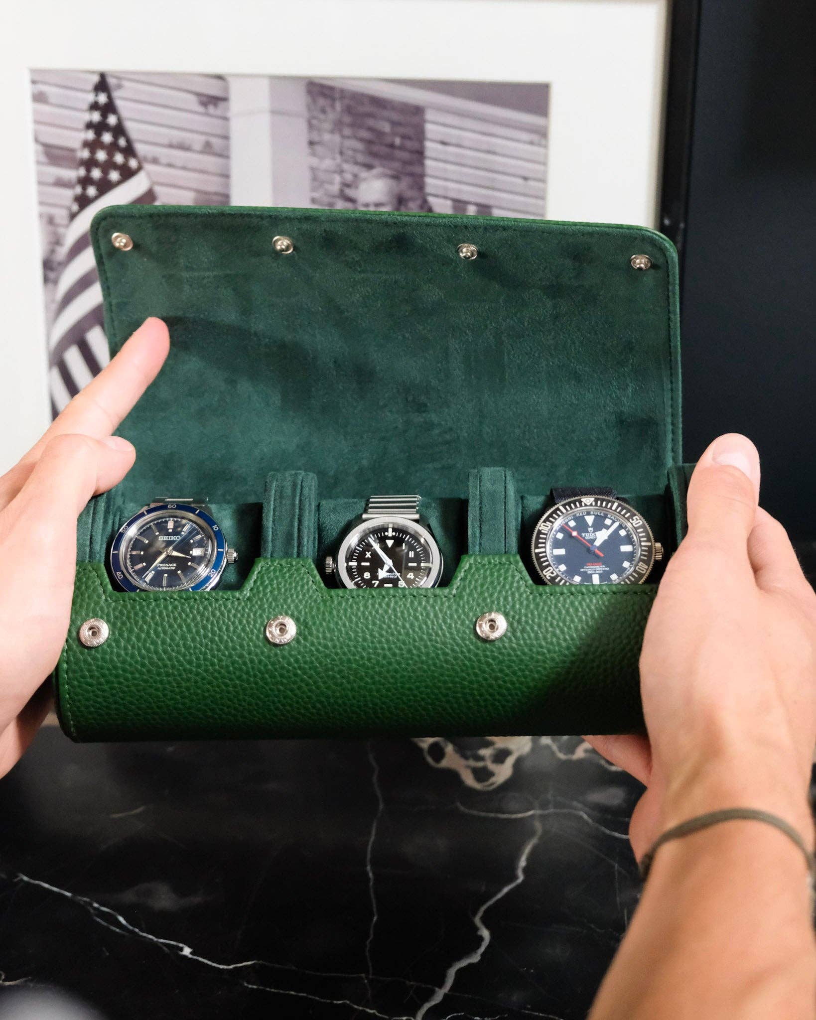 Maison Scarlett - Wholesale Jewelry Box/Organizer - James 3-slots PU leather watch box12