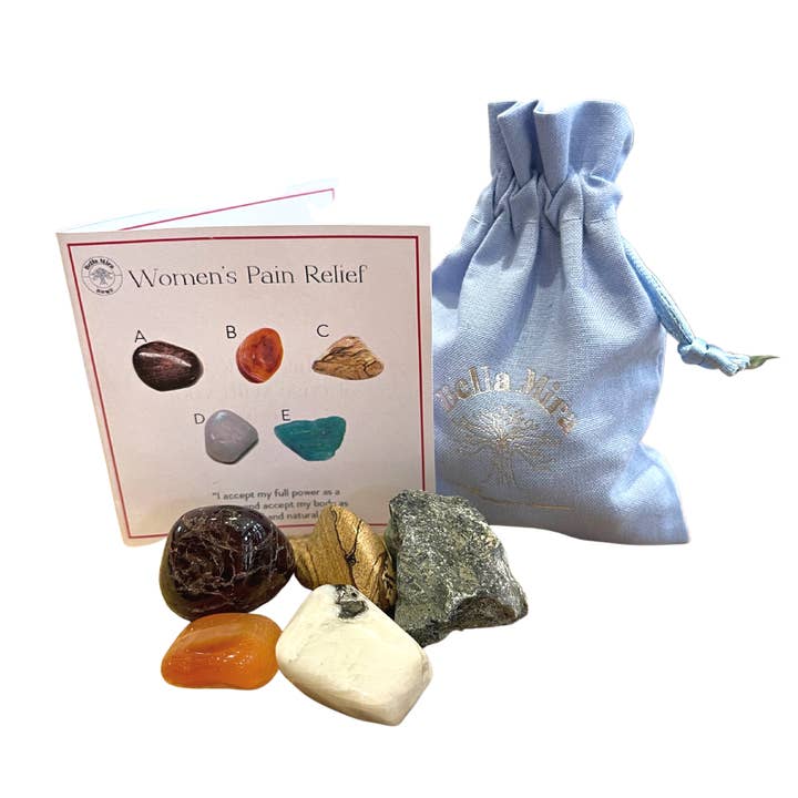 Pack de soins aux cristaux antidouleur pour femmes pour la vente par BellaMira Home