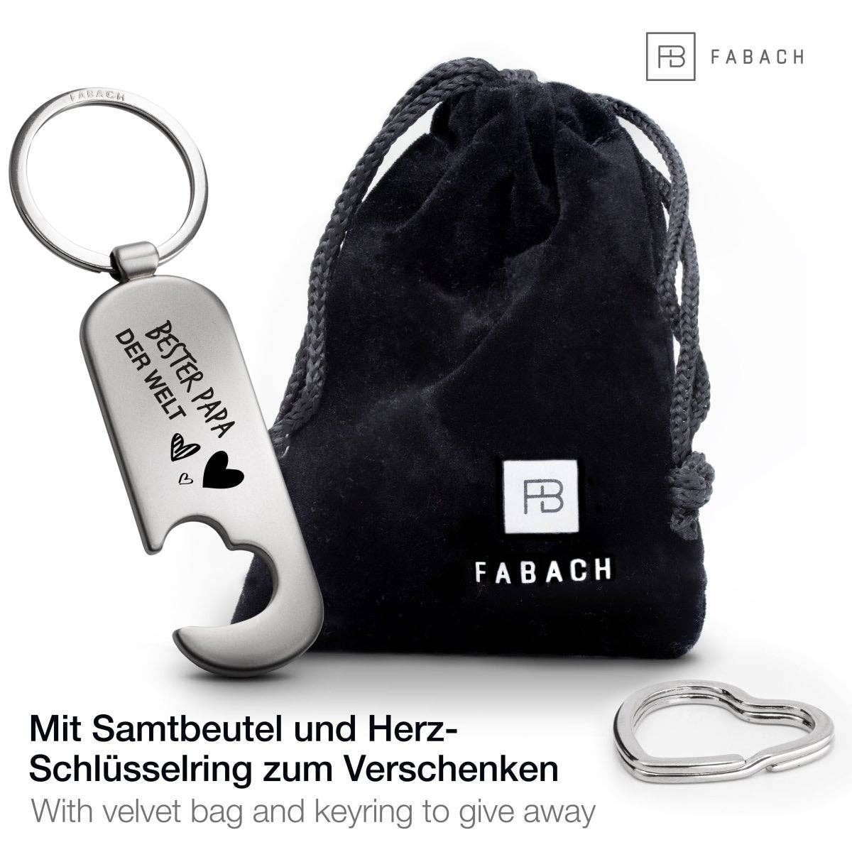 FABACH – Die Schlüsselanhänger-Schmiede - Vendita all'ingrosso Portachiavi - Uomo - Portachiavi con apribottiglie « Bester Papa der Welt »2