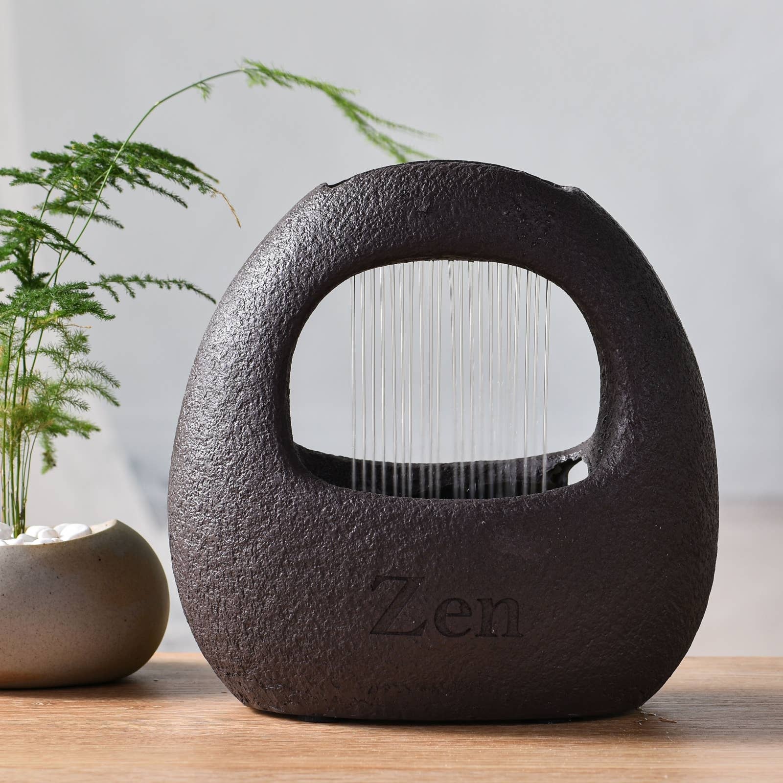 Zen'Arôme – Objeto de mesa decorativo por atacado – Fonte de Água Cesta - Estilo Moderno com Iluminação Colorida12