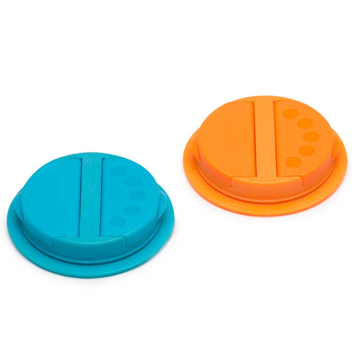 Fox Run Brands - Wholesale Food Storage Container - Jarware Spice Lid for Regular Mouth Mason Jar, Orange, Blue