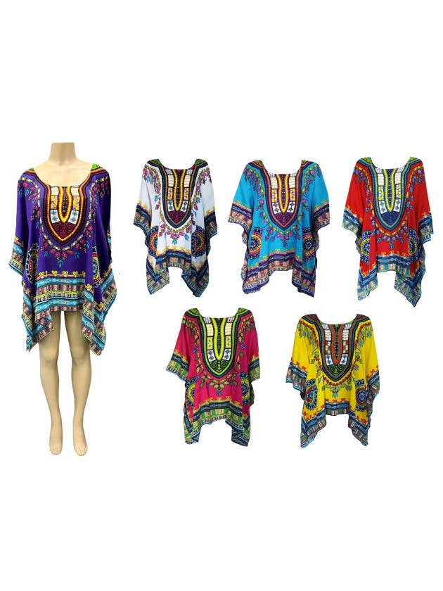 Dashiki Print Poncho Dress
for wholesale by DK Hawaii
