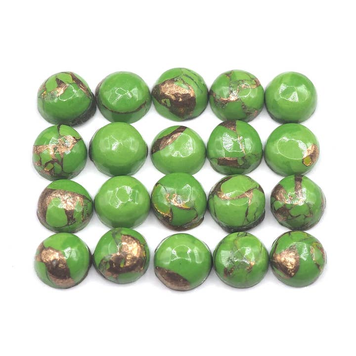 Cabines vertes en cuivre turquoise, rondes, 4 mm, environ 4,58 carats pour la vente par GTG Gems Corp