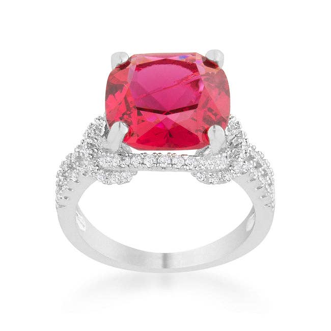 JGoodin - Wholesale Cocktail/Statement Ring - Charlene 6.2ct Ruby CZ Rhodium Classic Statement Ring1