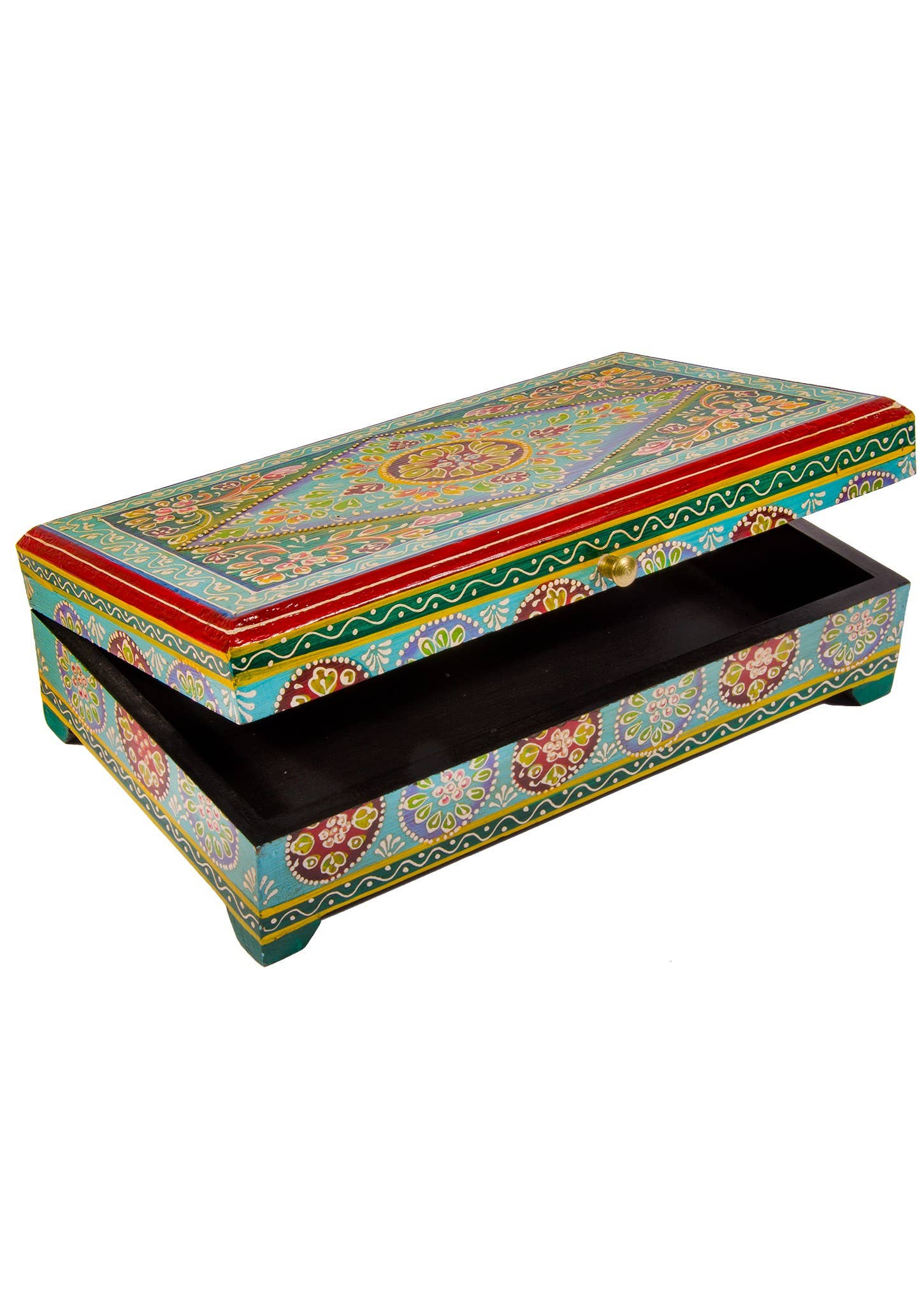 Namaste - Vente Boîtes décoratives - Grande boîte en bois peinte à la main2