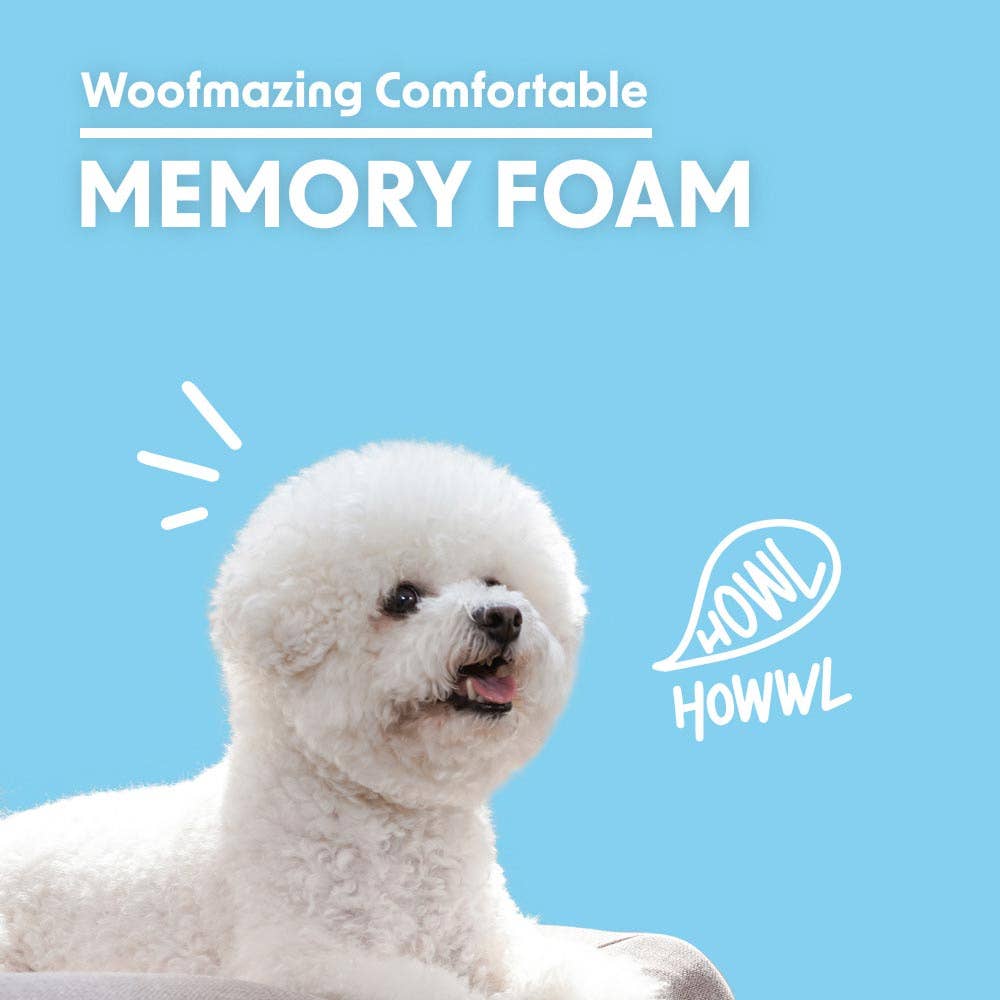 HOWLPOT. USA – Großhandel Haustierbett – Katze/Hund – Memory Foam (Aschbraun)7