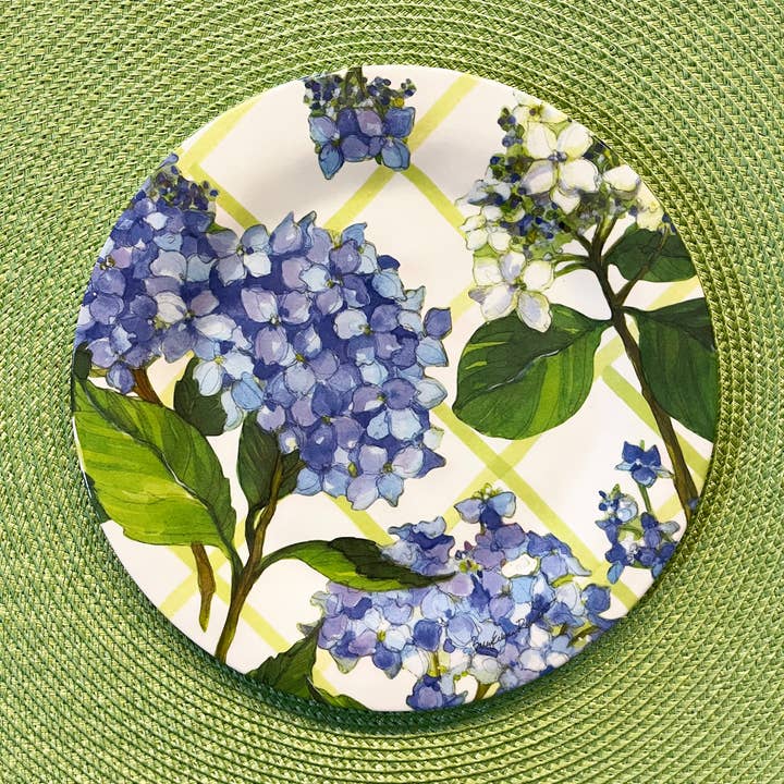 Bamboo Table - Wholesale Salad Plate - Hydrangea Lattice Floral Bamboo Salad/Appetizer Plate7