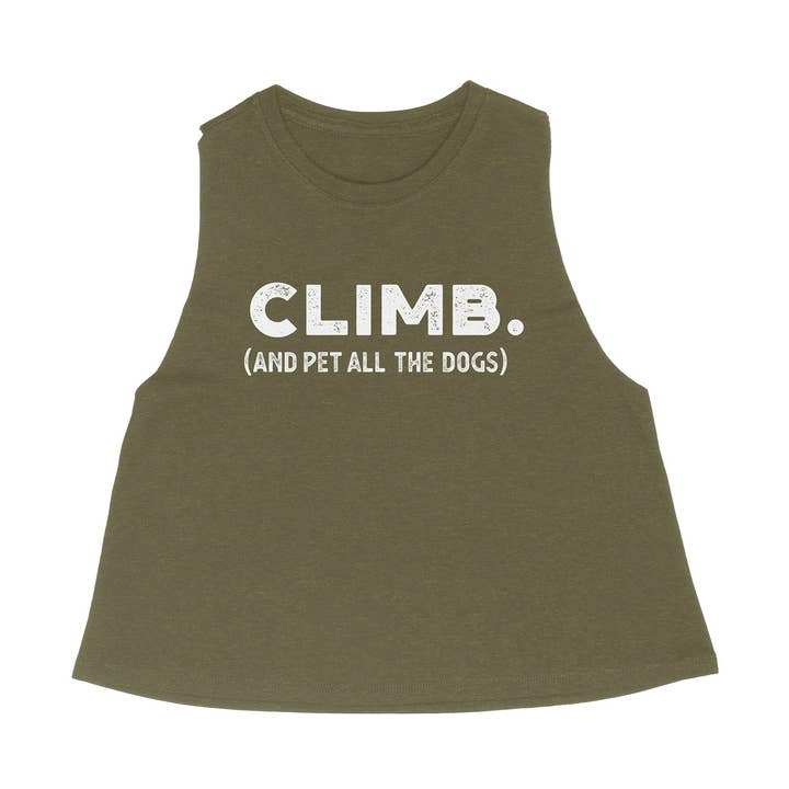 Climb and Pet All the Dogs — Women's Racerback Crop Tank Top for wholesale by Dynamite Starfish
