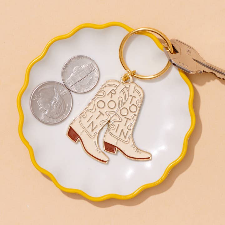 And Here We Are - Wholesale Keychain - Unisex - Rootin' Tootin' Western Cowboy Boot Keychain Gift - Mothers Day Fathers Day Spring Easter - Bag Charm