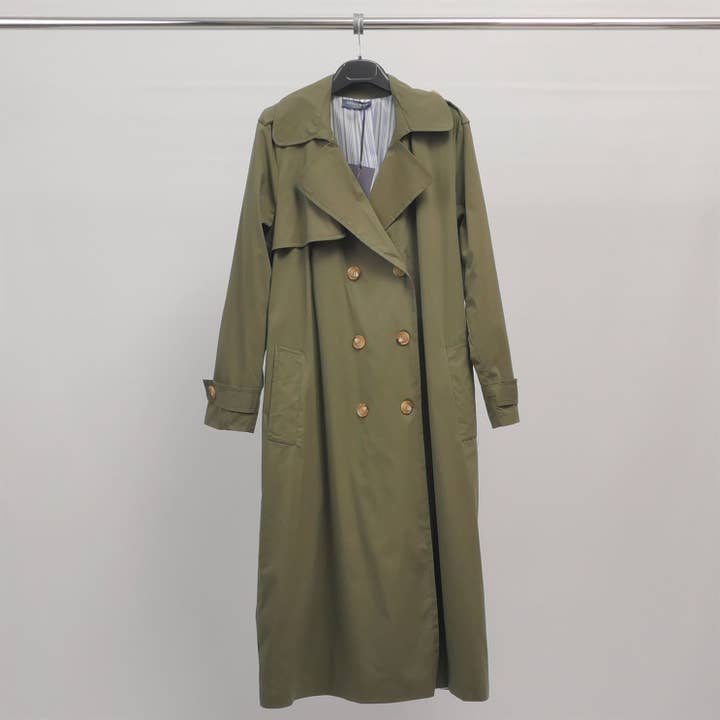 Cecile Wang – Großhandel Trenchcoat – Damen – Doppelreihiger Trenchcoat mit Gürtel TDM816246