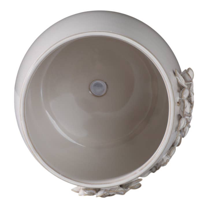 Sagebrook Home - Wholesale Plant Pot - Ceramic Flower Bunches Applique Planter - Ivory, 6 in.10