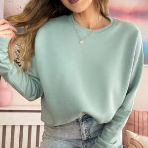 Grace the perfect fit Green Chenille Sweater Crew Neck Women's