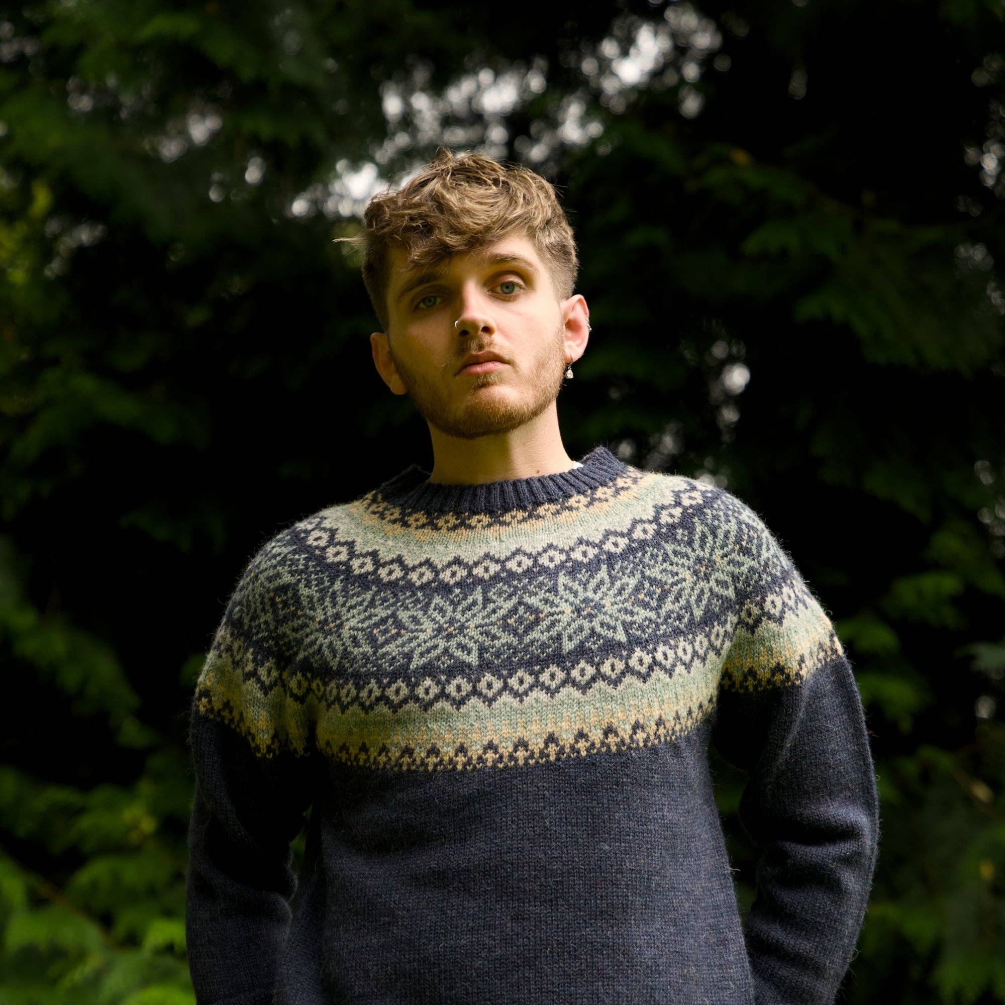 Mars Knitwear – wholesale Knitted jumper – Men′s – British Wool - Cobden - Denim7