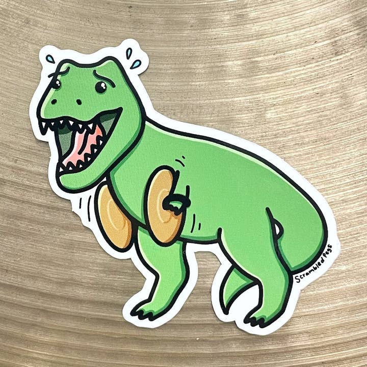 T-Rex Cymbals Marching Band Vattentät Laptop Klistermärke för wholesale av Scrambled Pegs